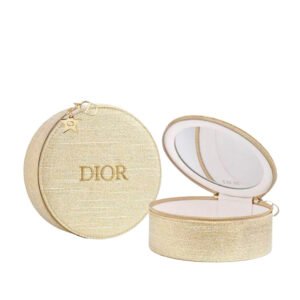 DIOR Beauty Limited Edition Vanity Case Round Makeup Bag With Mirror - Gold